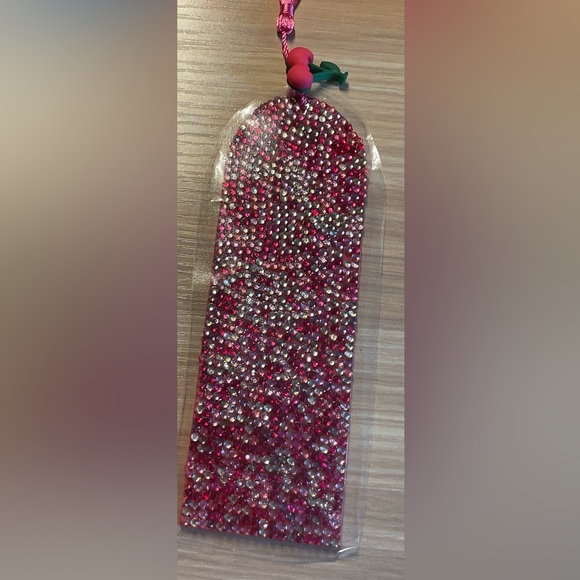 Handmade Other - Handmade Diamond Art Bookmark | Laminated Rhinestone Bookmark | Pink Sparkle